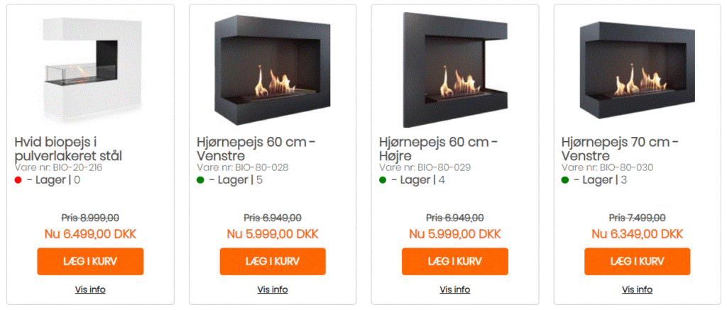 hjørne biopejs indbygget
